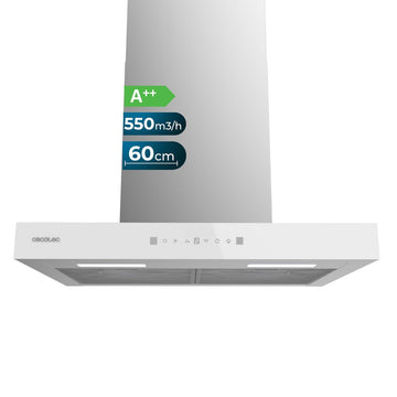 Cecotec Conventional Hood 60 cm Bolero Flux TT 605500 A++ White Glass