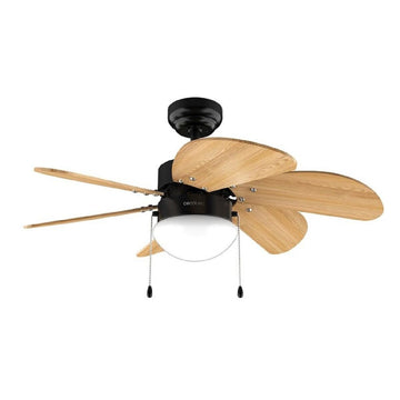 Ceiling Fan with Light Cecotec EnergySilence Aero 360 Black Wood 50 W