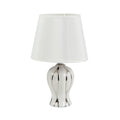 Desk lamp Romimex White Silver Ceramic 10 x 32 x 10 cm