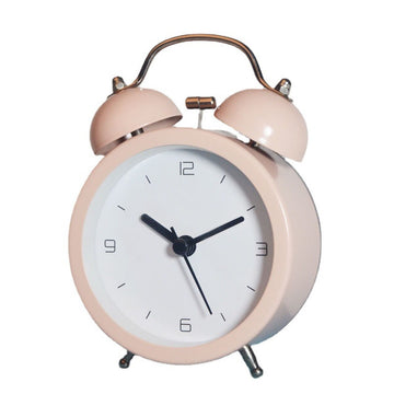 Analogue Alarm Clock Romimex Pink Metal 9 x 12 x 5 cm