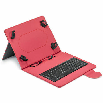 iPad Case + Keyboard Maillon Technologique MTKEYUSBRED Black Red Spanish Qwerty