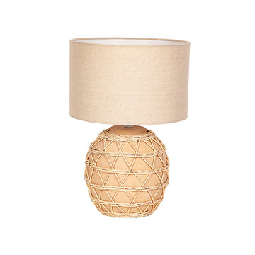 Desk lamp Romimex Natural Linen Rattan 220-240 V 27 x 41 x 27 cm E27