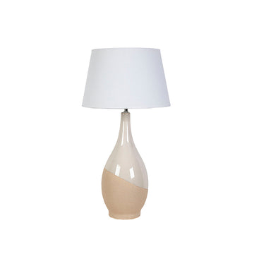 Desk lamp Romimex White Beige Ceramic 20 x 60 x 12 cm