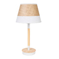 Desk lamp Romimex White Beige Wood wicker 23 x 44 x 23 cm