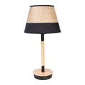 Desk lamp Romimex Black Beige Wood wicker 23 x 44 x 23 cm