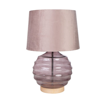 Desk lamp Romimex Pink Light mauve Glass 28 x 43 x 28 cm