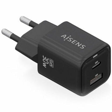 Wall Charger Aisens ASCH-30W2P021-BK Black 33 W