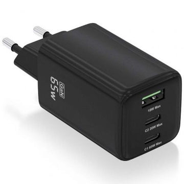 Wall Charger Aisens ASCH-65W3P042-BK Black Multicolour 65 W (1 Unit)