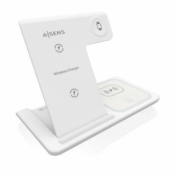 Cordless Charger Aisens ASCH-15W3WC044-W White 15 W 3-in-1
