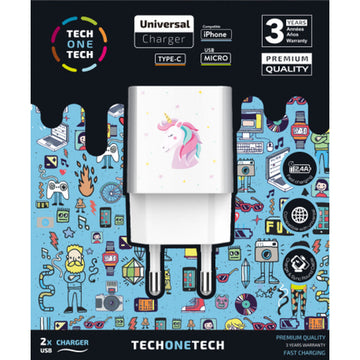 Wall Charger Tech One Tech TEC2501 White (1 Unit)