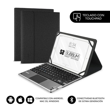 Case for Tablet and Keyboard Subblim SUB-KT2-BTP001 Spanish Spanish Qwerty Black