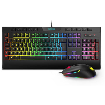 Keyboard with Gaming Mouse Krom Kalyos Black