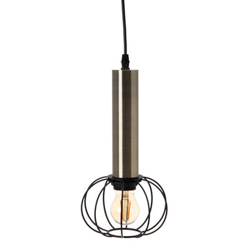 Ceiling Light Black Golden Metal 16 x 16 x 30 cm