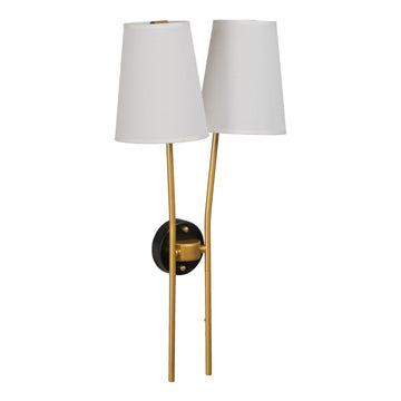 Wall Lamp 32 x 16 x 64 cm Black Golden Metal Modern