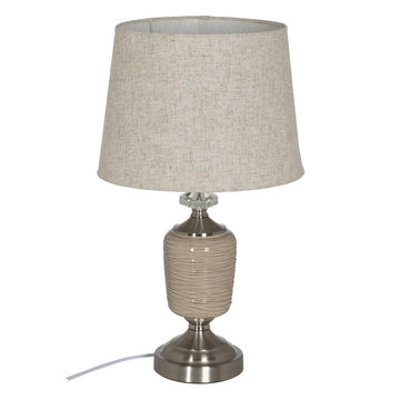 Desk lamp Beige Silver Metal Crystal 10 W 220 V 31,5 x 31,5 x 54 cm