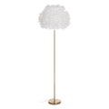 Floor Lamp White Golden Metal Feathers 60 W 220-240 V 50 x 50 x 154 cm