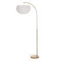 Floor Lamp White Golden Metal Feathers 60 W 220-240 V 68 x 40 x 175 cm