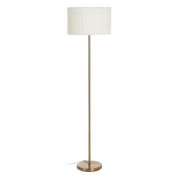 Floor Lamp White Golden Metal Fabric 60 W 220-240 V 40 x 40 x 146 cm