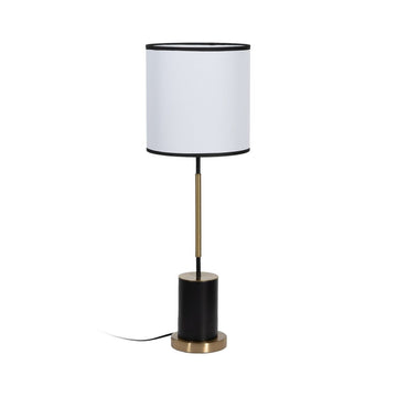 Desk lamp White Black Golden Iron Fabric 40 W 25 x 25 x 74 cm