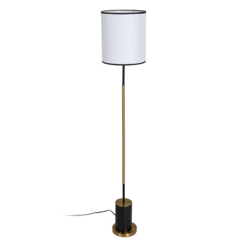 Floor Lamp White Black Golden Iron Fabric 40 W 28 x 28 x 157 cm