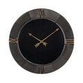 Wall Clock Black Golden Iron MDF Wood 80 x 2,5 x 80 cm