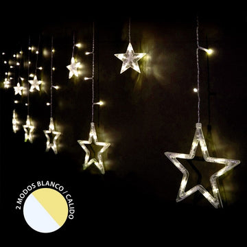 Wreath of LED Lights White A Stars 300 x 1 x 100 cm