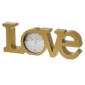 Table clock LOVE Golden Plastic 39 x 3,5 x 15 cm