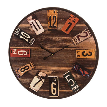 Wall Clock Multicolour MDF Wood 60 x 4,5 x 60 cm