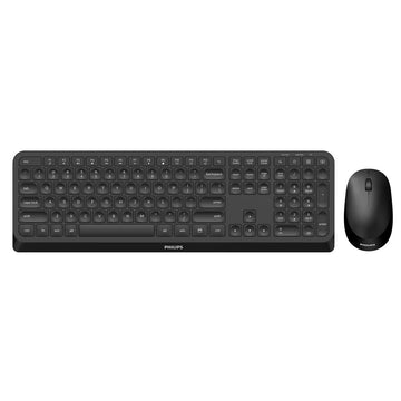 Keyboard and Mouse Philips Black Qwerty US