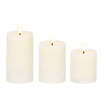Candle Set Lumineo White Cream (3 Units)