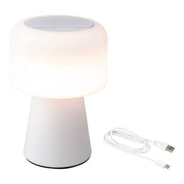 LED Lamp with Bluetooth Speaker and Wireless Charger Lumineo 894417 White Rechargeable