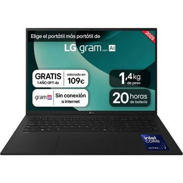 Laptop LG 17ZD90T-G.AX78B 17" intel core ultra 7 16 GB RAM 1 TB SSD Spanish Qwerty