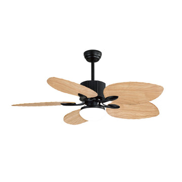 Ceiling Fan with Light Romimex Black Natural