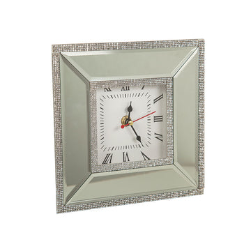 Table clock Romimex Silver Glass 20 x 20 x 5 cm