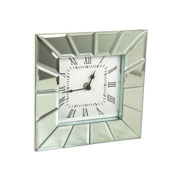 Table clock Romimex Silver Glass 20 x 20 x 5 cm