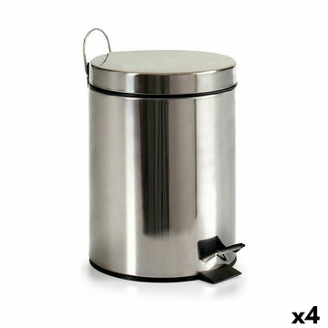 Pedal bin Berilo B0010 5L Silver Stainless steel Plastic 5 L (4 Units)