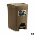 Pedal bin Stefanplast Elegance Brown Plastic 20 L (6 Units)