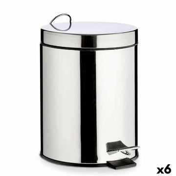 Pedal bin Berilo Silver Stainless steel Plastic 3 L (6 Units)