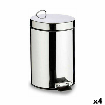 Pedal bin Berilo Silver Stainless steel Plastic 7 L (4 Units)