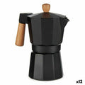 Italian Coffee Pot Kinvara A611BQ-6 T Brown Black Wood Aluminium 300 ml (12 Units)