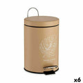 Pedal bin Tropical Bath White Beige Steel Plastic 3 L (6 Units)