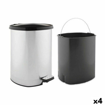 Pedal bin Berilo Silver Plastic 20 L (4 Units)