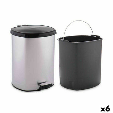 Pedal bin Berilo D004-1 Silver Plastic 6 L (6 Units)