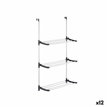 Folding clothes line Kipit 17018 Black Silver Metal Plastic 65,5 x 29 x 129 cm Doors (12 Units)