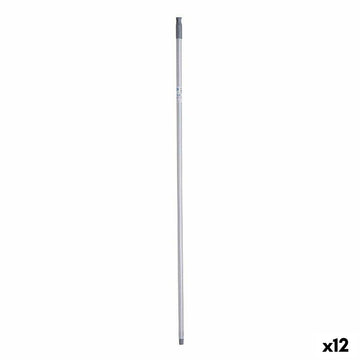 Broom handle Grey Metal 2,3 x 130 x 2,3 cm Stripes (12 Units)