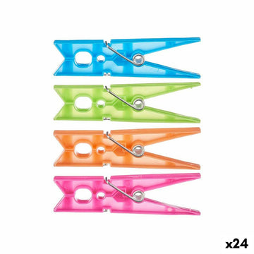 Clothes Pegs Multicolour Plastic 1 x 8 x 8 cm 17 x 8 x 4 cm 13 x 20 x 4 cm 13 x 25 x 4 cm Set 24 Pieces (24 Units)
