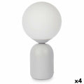 Desk lamp Ball 40 W White Grey Ceramic 15 x 28,5 x 15 cm (4 Units)