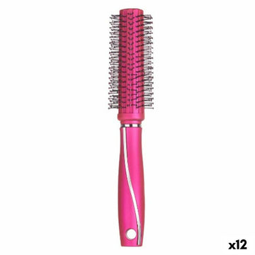 Round Brush Fuchsia Silicone Plastic (12 Units)