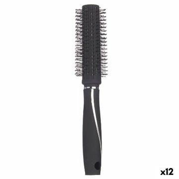 Round Brush Berilo Black Silicone Plastic (12 Units)