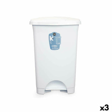 Pedal bin White Plastic 50 L (3 Units)